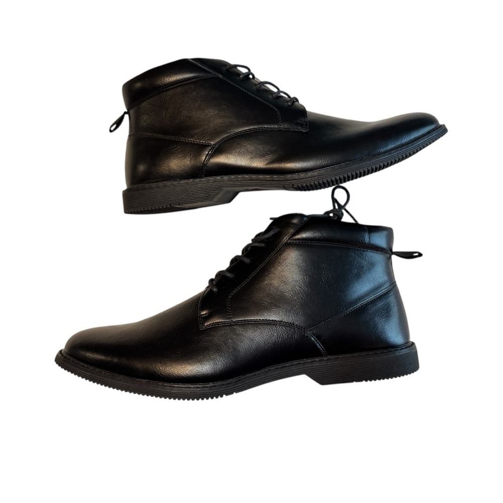 London Fog Men's Memory Foam Black Tyler Chukka Boots - Size 13